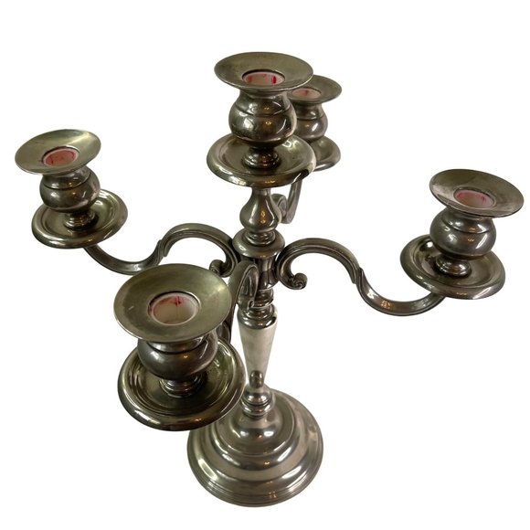 Vintage Silver Plate Candelabra For 5 Tapered Candlesticks 14.5" T 13" W - Picture 5 of 8